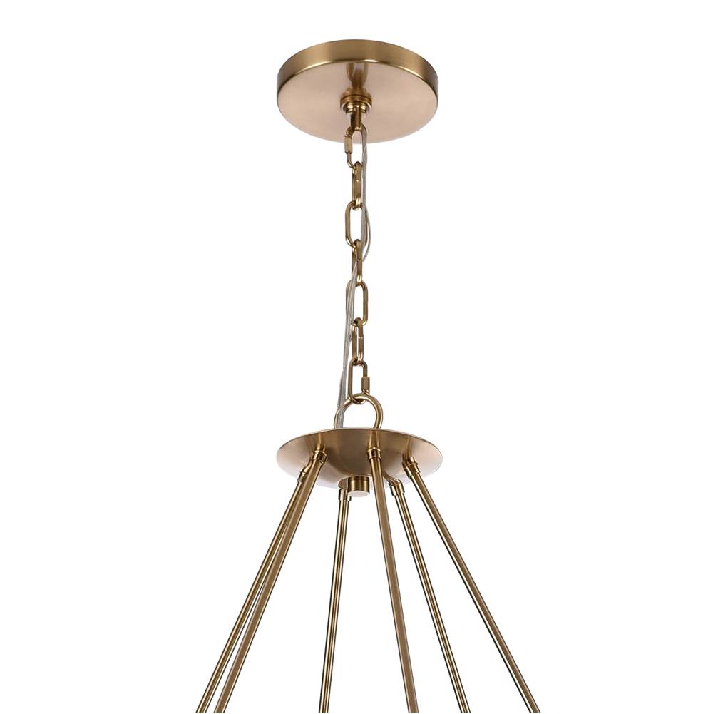 Arabela Lighting 85433-12 Lacquered Gold 52'' Cabana Chandelier In Lacquered Gold With Dried Corn Leaf Wrap Image 5
