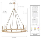 Arabela Lighting 85433-12 Lacquered Gold 52'' Cabana Chandelier In Lacquered Gold With Dried Corn Leaf Wrap Image 2