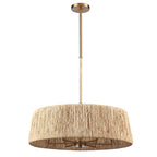 Arabela Lighting Cabana 26'' Cabana Pendant In Lacquered Gold With Dried Corn Leaf Wrap