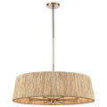 Arabela Lighting 85435-8 Lacquered Gold 34'' Cabana Pendant In Lacquered Gold With Dried Corn Leaf Wrap Image 1
