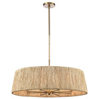 Arabela Lighting 85435-8 Lacquered Gold 34'' Cabana Pendant In Lacquered Gold With Dried Corn Leaf Wrap Image 1