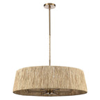 Arabela Lighting 85435-8 Lacquered Gold 34'' Cabana Pendant In Lacquered Gold With Dried Corn Leaf Wrap Image 7