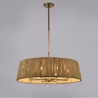 Arabela Lighting 85435-8 Lacquered Gold 34'' Cabana Pendant In Lacquered Gold With Dried Corn Leaf Wrap Image 4