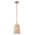 Arabela Lighting 85436-1 Lacquered Gold 9'' Cabana Pendant In Lacquered Gold With Dried Corn Leaf Wrap Image 1