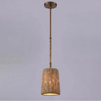 Arabela Lighting 85436-1 Lacquered Gold 9'' Cabana Pendant In Lacquered Gold With Dried Corn Leaf Wrap Image 4