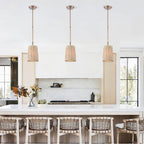 Arabela Lighting 85436-1 Lacquered Gold 9'' Cabana Pendant In Lacquered Gold With Dried Corn Leaf Wrap Image 3
