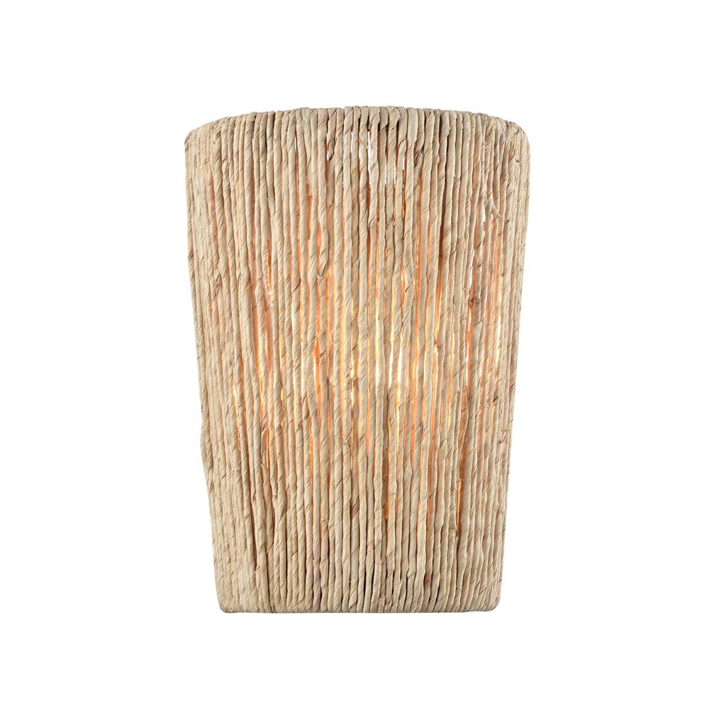 Arabela Lighting 85438-1 Lacquered Gold 11.75'' Cabana Sconce In Lacquered Gold With Dried Corn Leaf Wrap Image 1