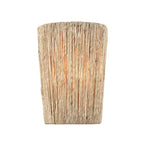 Arabela Lighting 85438-1 Lacquered Gold 11.75'' Cabana Sconce In Lacquered Gold With Dried Corn Leaf Wrap Image 1