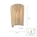 Arabela Lighting 85438-1 Lacquered Gold 11.75'' Cabana Sconce In Lacquered Gold With Dried Corn Leaf Wrap Image 2