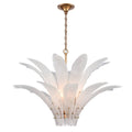 Arabela Lighting 85490-10 Antique Gold Leaf 39.5'' Fiore Pendant In Antique Gold Leaf With Textured Arctic Mist Glass Image 1