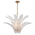 Arabela Lighting 85490-10 Antique Gold Leaf 39.5'' Fiore Pendant In Antique Gold Leaf With Textured Arctic Mist Glass Image 1