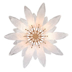 Arabela Lighting Fiore 39.5'' Fiore Pendant In Antique Gold Leaf With Textured Arctic Mist Glass