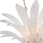 Arabela Lighting 85490-10 Antique Gold Leaf 39.5'' Fiore Pendant In Antique Gold Leaf With Textured Arctic Mist Glass Image 8
