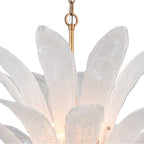 Arabela Lighting 85490-10 Antique Gold Leaf 39.5'' Fiore Pendant In Antique Gold Leaf With Textured Arctic Mist Glass Image 7