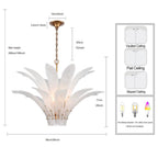 Arabela Lighting 85490-10 Antique Gold Leaf 39.5'' Fiore Pendant In Antique Gold Leaf With Textured Arctic Mist Glass Image 2