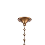 Arabela Lighting 85491-6 Antique Gold Leaf 32.25'' Fiore Pendant In Antique Gold Leaf With Textured Arctic Mist Glass Image 4