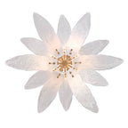 Arabela Lighting Fiore 32.25'' Fiore Pendant In Antique Gold Leaf With Textured Arctic Mist Glass