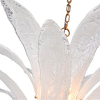 Arabela Lighting 85491-6 Antique Gold Leaf 32.25'' Fiore Pendant In Antique Gold Leaf With Textured Arctic Mist Glass Image 6