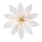 Arabela Lighting Fiore 33'' Fiore Semi Flush In Antique Gold Leaf With Textured Arctic Mist Glass