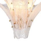 Arabela Lighting 85494-5 Antique Gold Leaf 33'' Fiore Semi Flush In Antique Gold Leaf With Textured Arctic Mist Glass Image 5