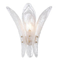 Arabela Lighting 85495-1 Antique Gold Leaf 17.5'' Fiore Sconce In Antique Gold Leaf With Textured Arctic Mist Glass Image 1