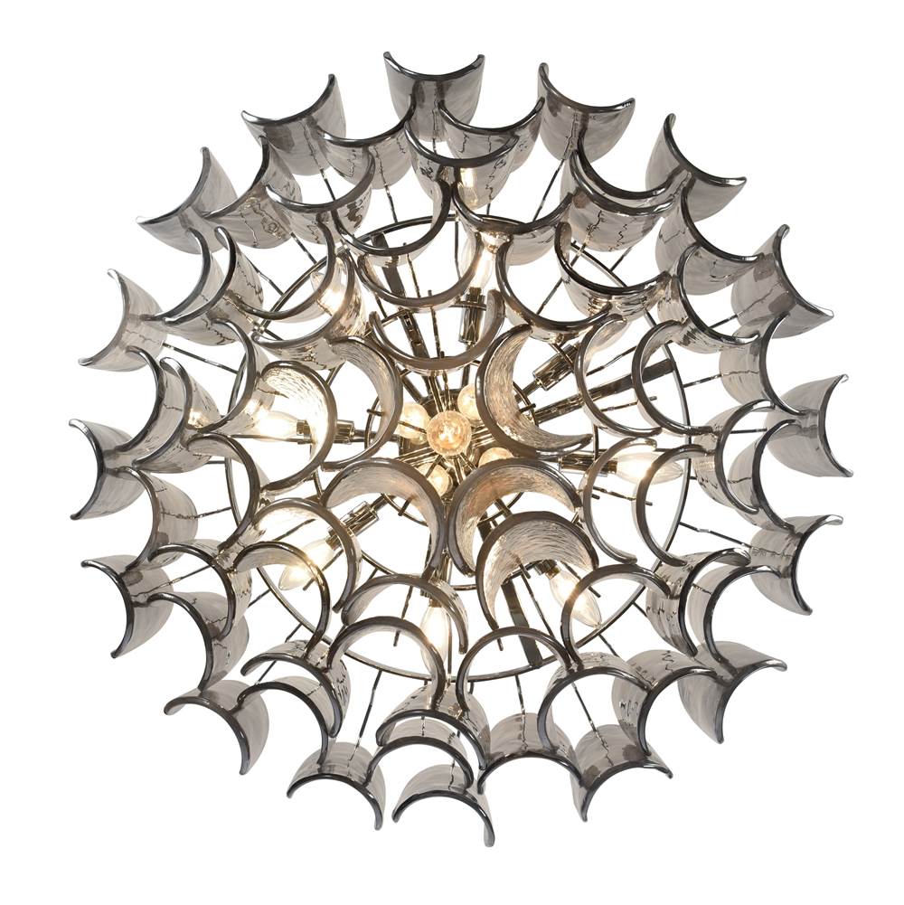 Arabela Lighting 85511-13 Polished Chrome 31.5'' Chateau Pendant In Polished Chrome With Curved Dark Gray Smoke Glass Image 8