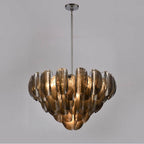 Arabela Lighting 85511-13 Polished Chrome 31.5'' Chateau Pendant In Polished Chrome With Curved Dark Gray Smoke Glass Image 7