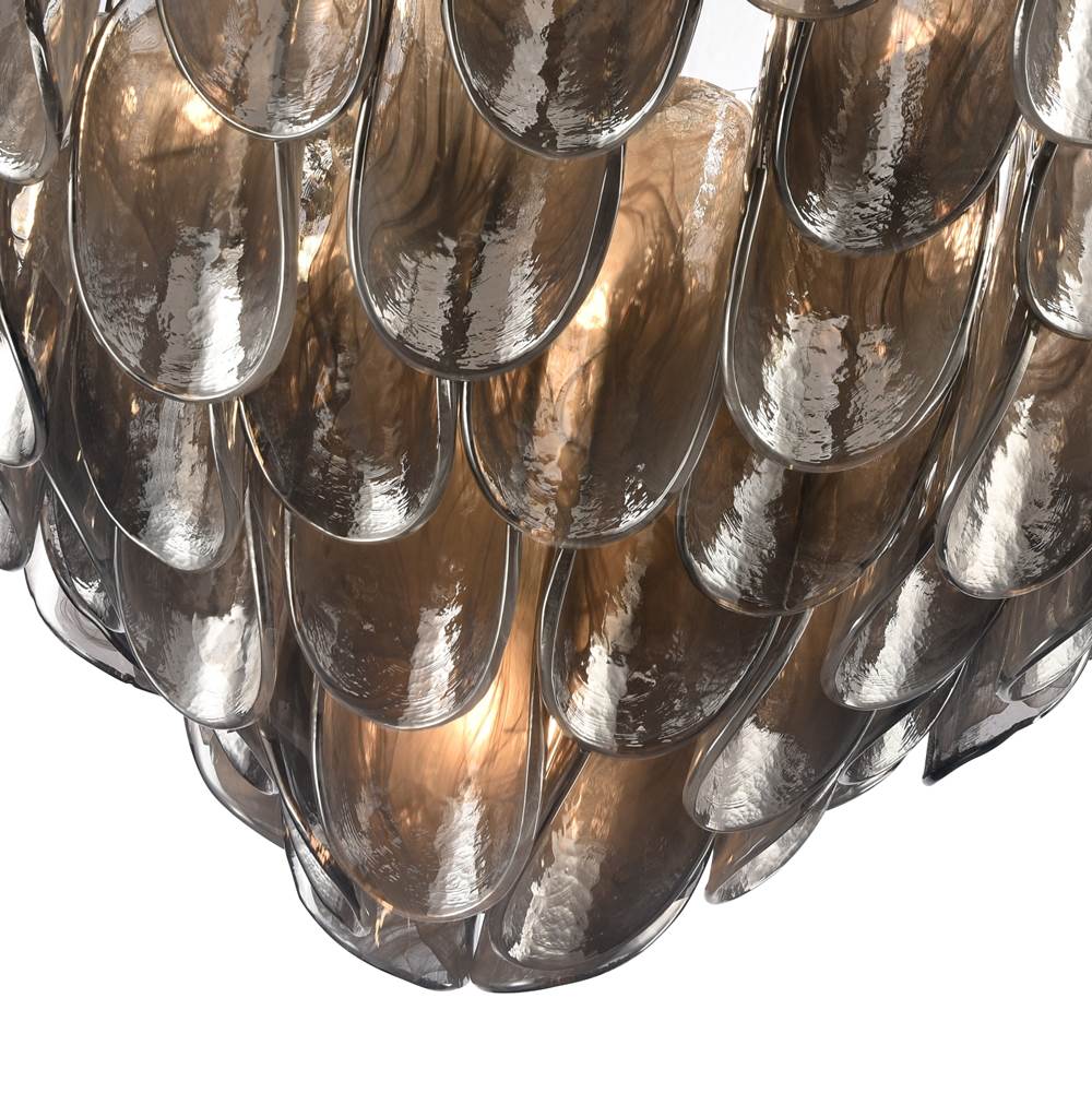 Arabela Lighting 85511-13 Polished Chrome 31.5'' Chateau Pendant In Polished Chrome With Curved Dark Gray Smoke Glass Image 6