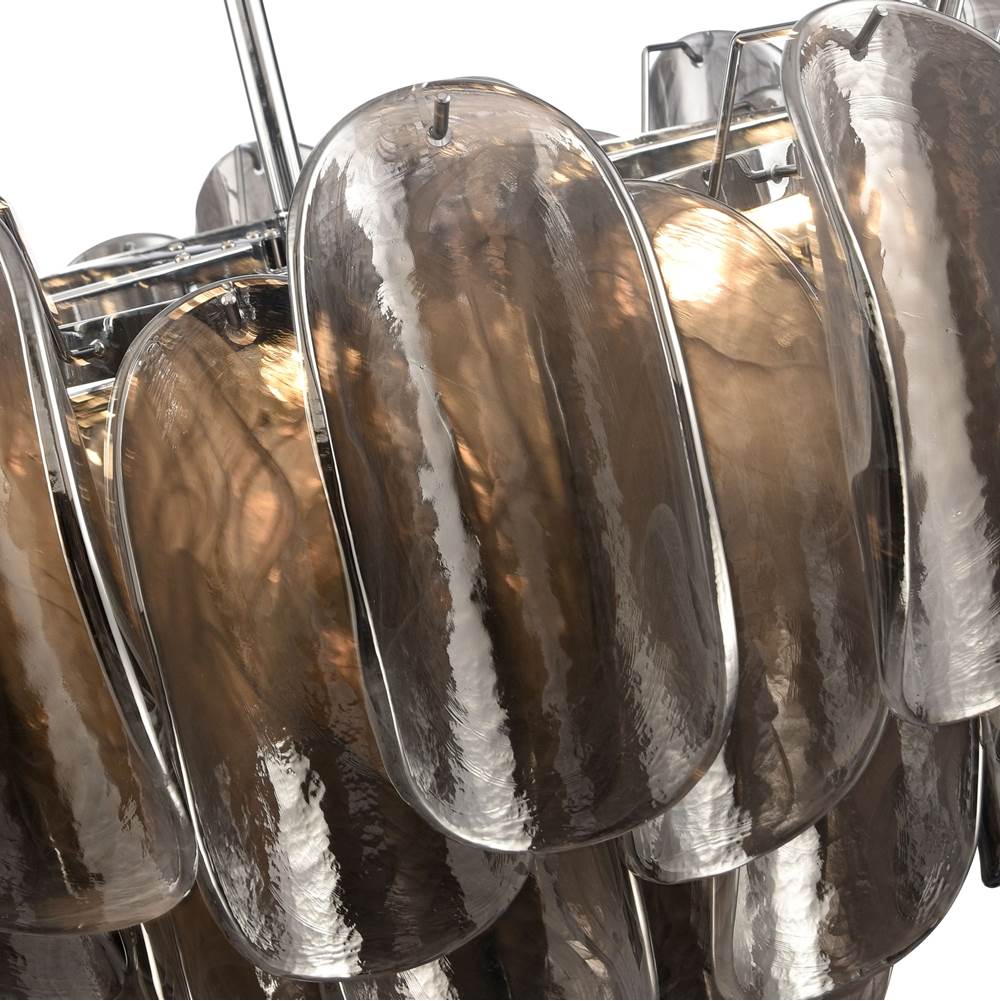 Arabela Lighting 85511-13 Polished Chrome 31.5'' Chateau Pendant In Polished Chrome With Curved Dark Gray Smoke Glass Image 5