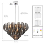 Arabela Lighting 85511-13 Polished Chrome 31.5'' Chateau Pendant In Polished Chrome With Curved Dark Gray Smoke Glass Image 2