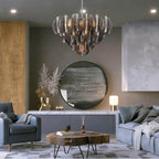 Arabela Lighting 85511-13 Polished Chrome 31.5'' Chateau Pendant In Polished Chrome With Curved Dark Gray Smoke Glass Image 3