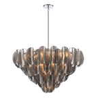 Arabela Lighting 85512-17 Polished Chrome 39.5'' Chateau Pendant In Polished Chrome With Curved Dark Gray Smoke Glass Image 1