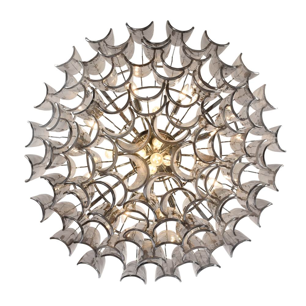 Arabela Lighting 85512-17 Polished Chrome 39.5'' Chateau Pendant In Polished Chrome With Curved Dark Gray Smoke Glass Image 8