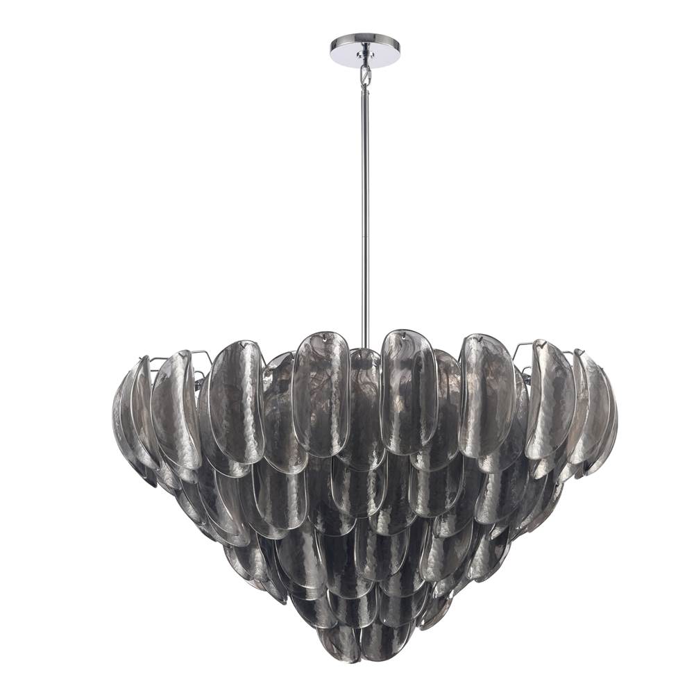 Arabela Lighting 85512-17 Polished Chrome 39.5'' Chateau Pendant In Polished Chrome With Curved Dark Gray Smoke Glass Image 7