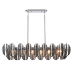 Arabela Lighting 85513-6 Polished Chrome 47.25'' Chateau Linear Chandelier In Polished Chrome With Curved Dark Gray Smoke Glass Image 1