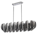 Arabela Lighting 85513-6 Polished Chrome 47.25'' Chateau Linear Chandelier In Polished Chrome With Curved Dark Gray Smoke Glass Image 7