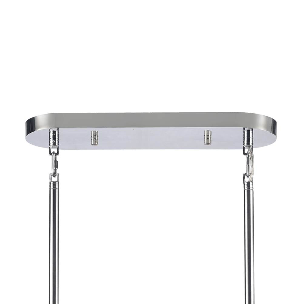 Arabela Lighting 85513-6 Polished Chrome 47.25'' Chateau Linear Chandelier In Polished Chrome With Curved Dark Gray Smoke Glass Image 5