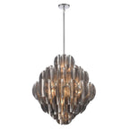 Arabela Lighting 85514-20 Polished Chrome 31.5'' Chateau Pendant In Polished Chrome With Curved Dark Gray Smoke Glass Image 1