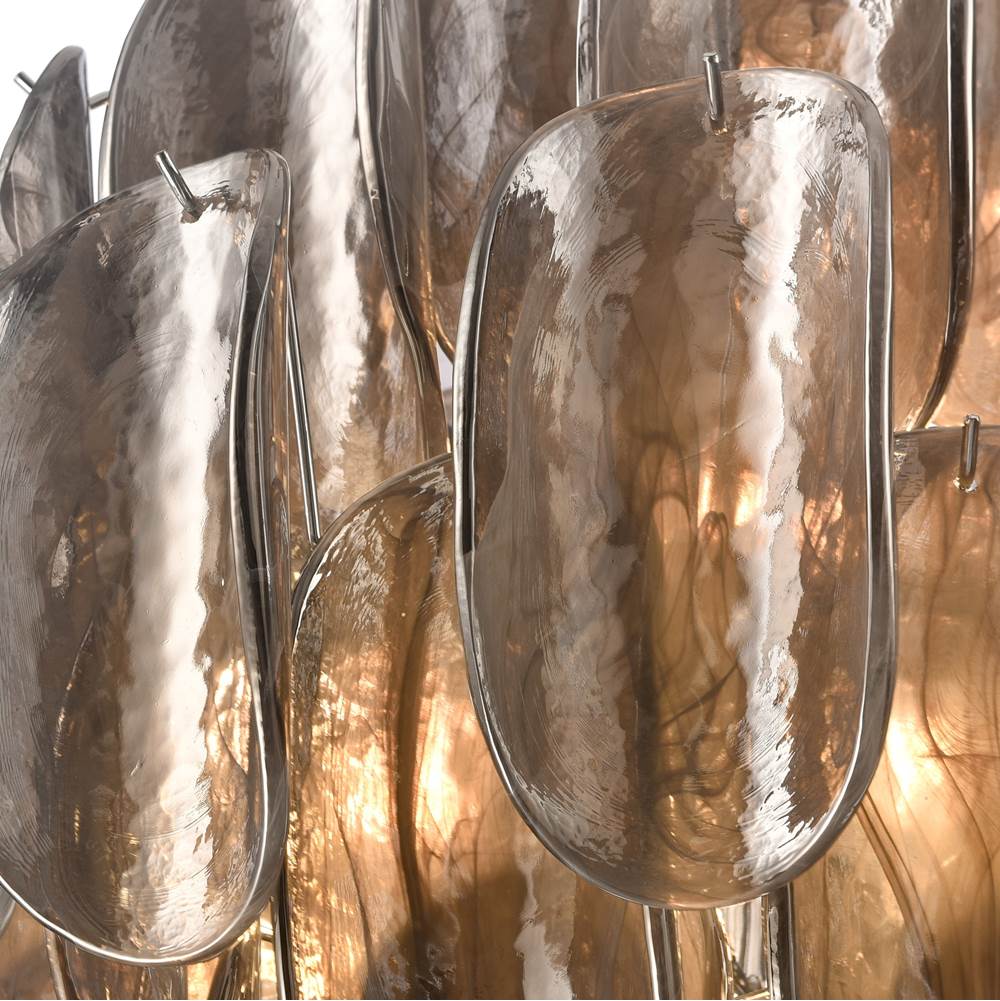 Arabela Lighting 85514-20 Polished Chrome 31.5'' Chateau Pendant In Polished Chrome With Curved Dark Gray Smoke Glass Image 7