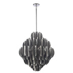 Arabela Lighting 85514-20 Polished Chrome 31.5'' Chateau Pendant In Polished Chrome With Curved Dark Gray Smoke Glass Image 6