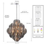 Arabela Lighting 85514-20 Polished Chrome 31.5'' Chateau Pendant In Polished Chrome With Curved Dark Gray Smoke Glass Image 2