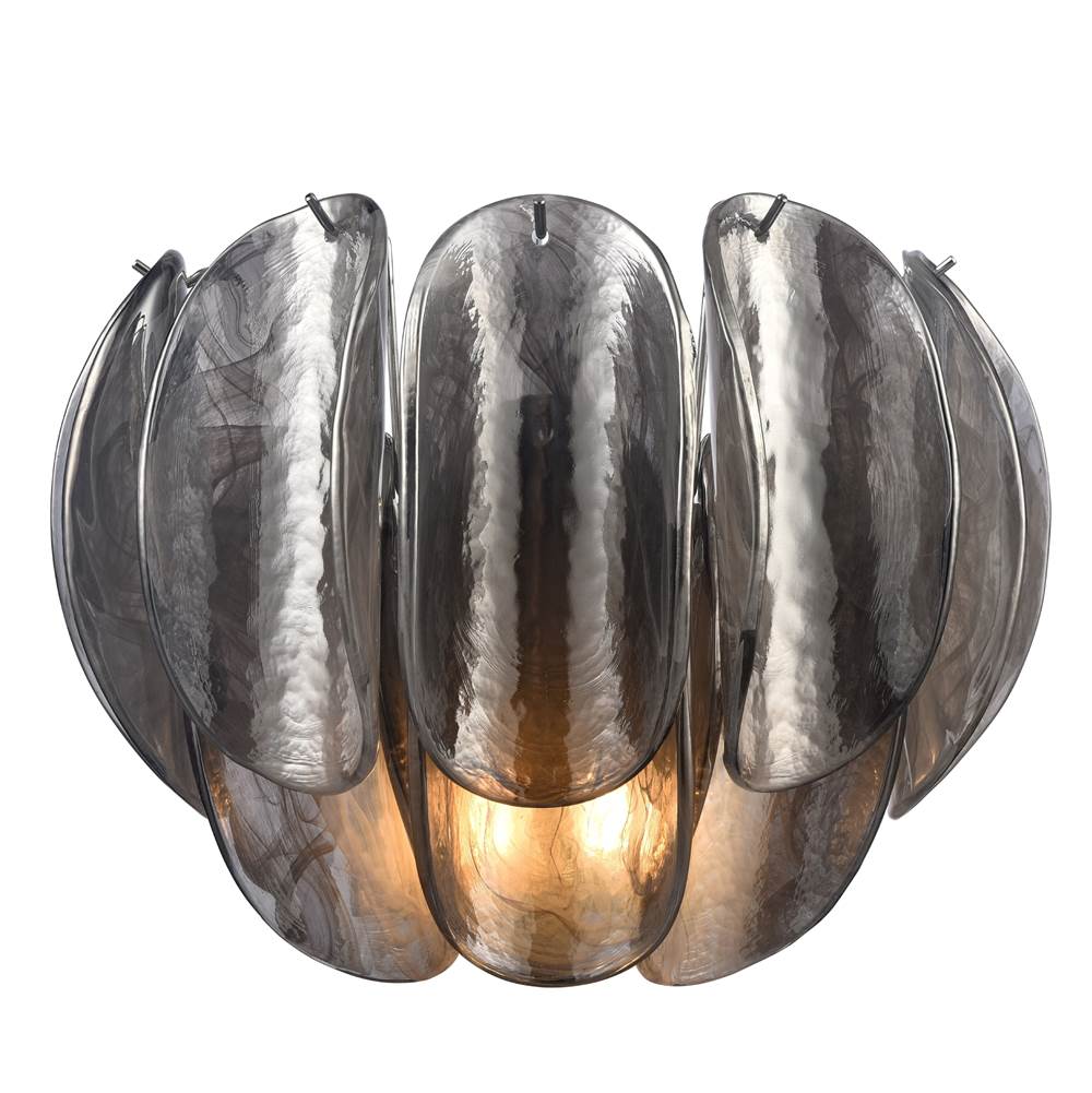 Arabela Lighting 85515-2 Polished Chrome 11.5'' Chateau Sconce In Polished Chrome With Curved Dark Gray Smoke Glass Image 1