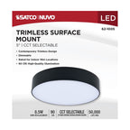 Satco 62-1005 Black 9 Watt 5 Inch Trimless Surface Mount - 27k/3k/35k/4k/5k Cct - Line Voltage Dimmable - Black Finish - 120 Volt Image 4