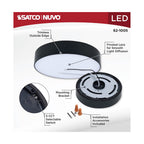 Satco 62-1005 Black 9 Watt 5 Inch Trimless Surface Mount - 27k/3k/35k/4k/5k Cct - Line Voltage Dimmable - Black Finish - 120 Volt Image 3