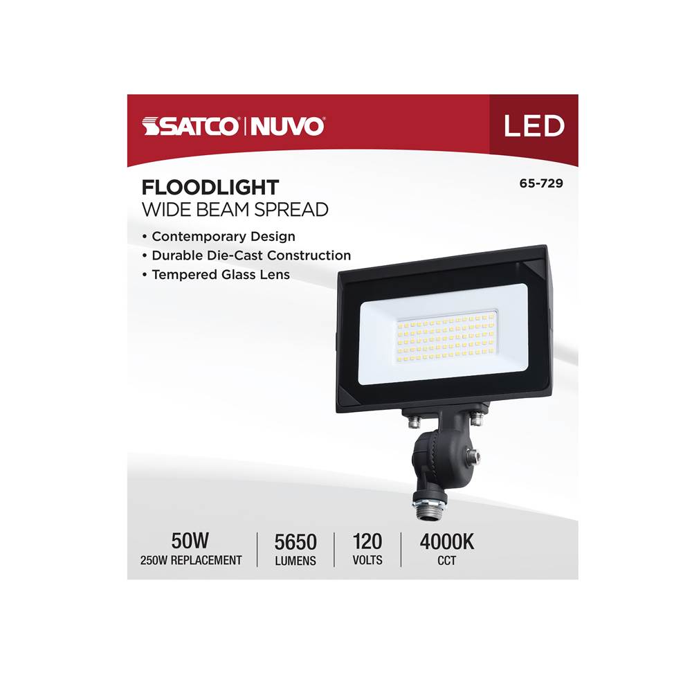 Satco 65-729 Bronze 50 Watt Led Dob Tempered Glass Flood Light - 4000k Cct - Bronze Finish Image 2