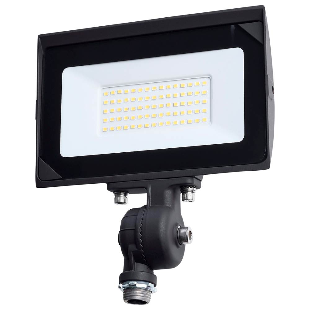 Satco 65-730 Bronze 50 Watt Led Dob Tempered Glass Flood Light - 5000k Cct - Bronze Finish Image 1