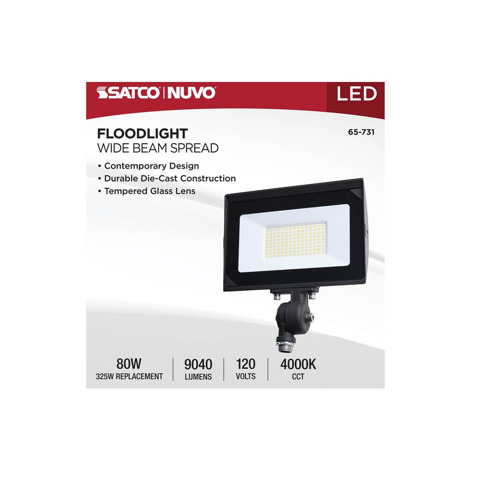 Satco 65-731 Bronze 80 Watt Led Dob Tempered Glass Flood Light - 4000k Cct - Bronze Finish Image 2