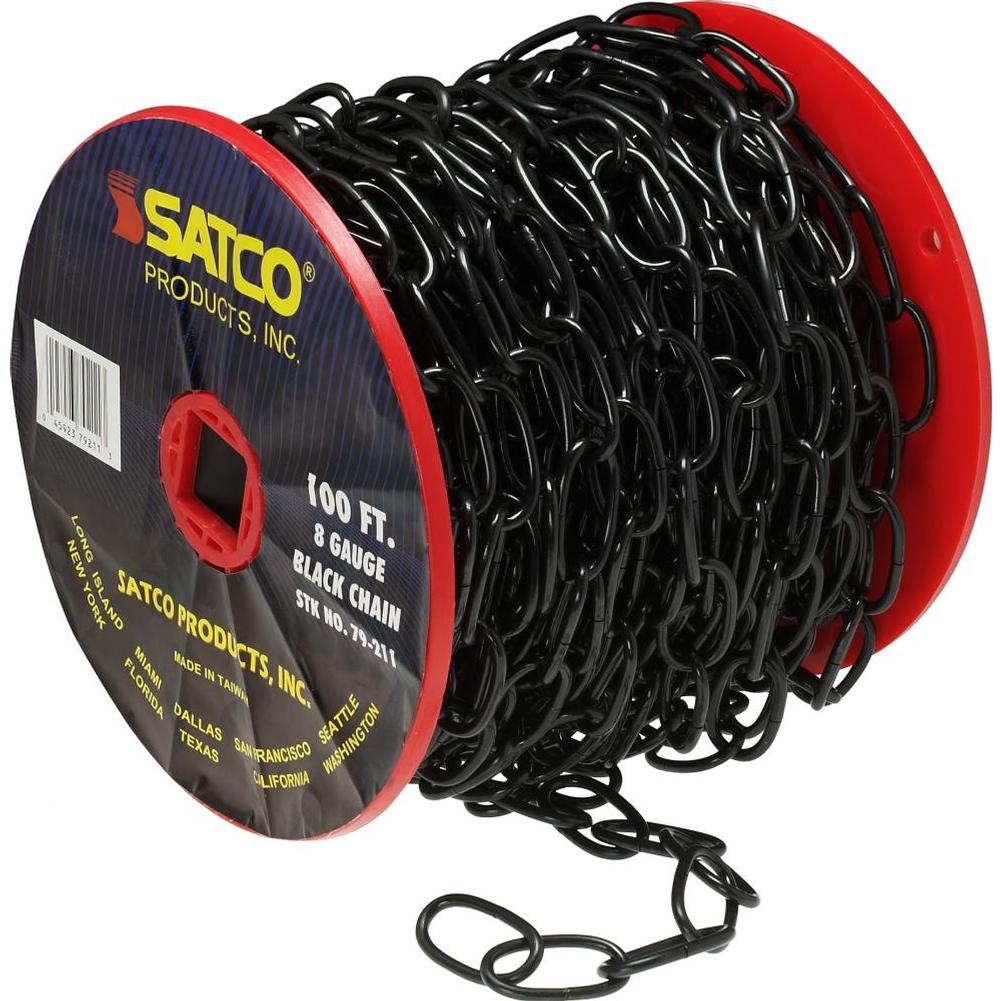 Satco 100 Ft Reel Chain Black 8 Ga