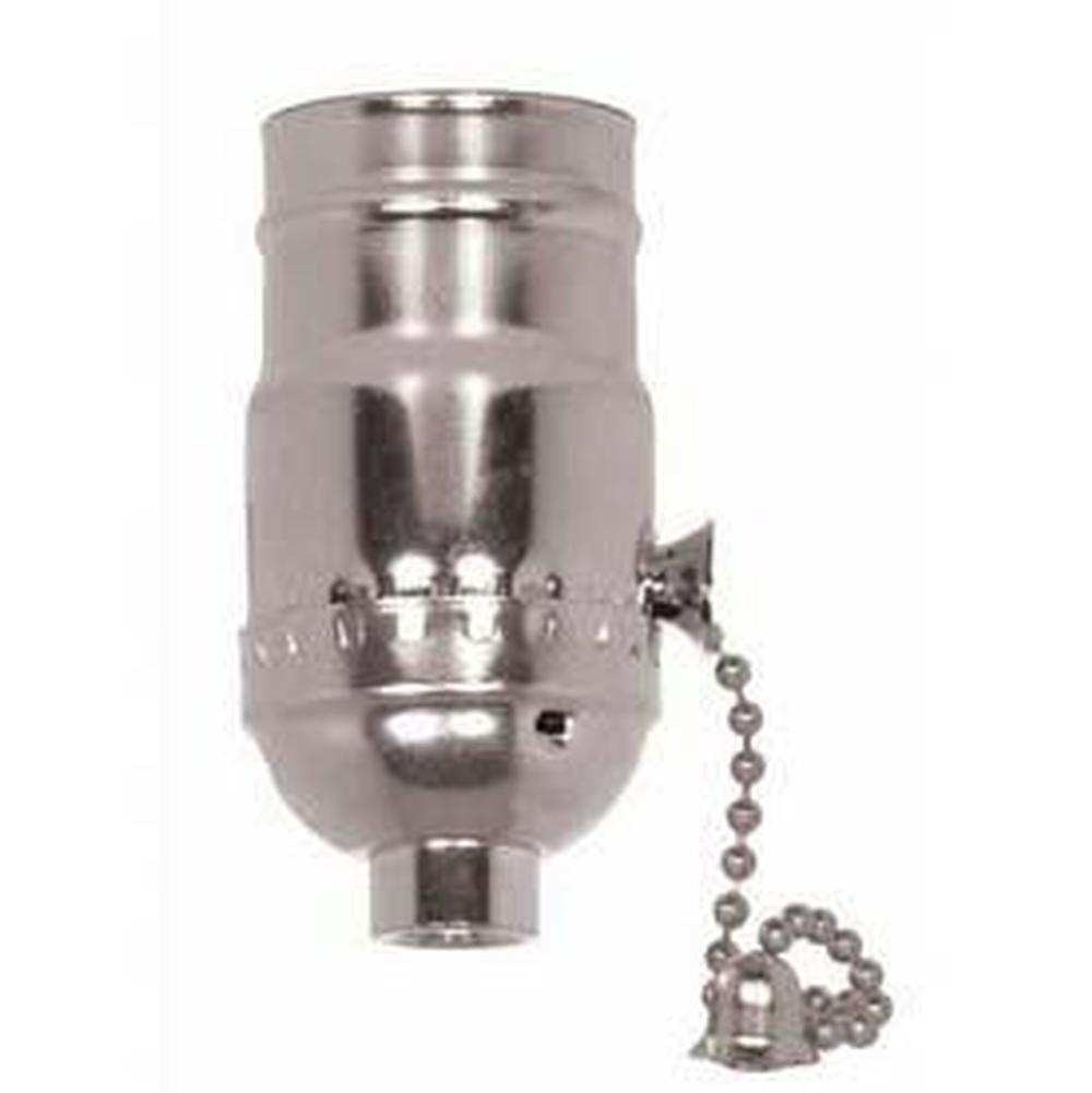 Satco Nickel Finish Pull Chain Socket 1/8 Cap Lss