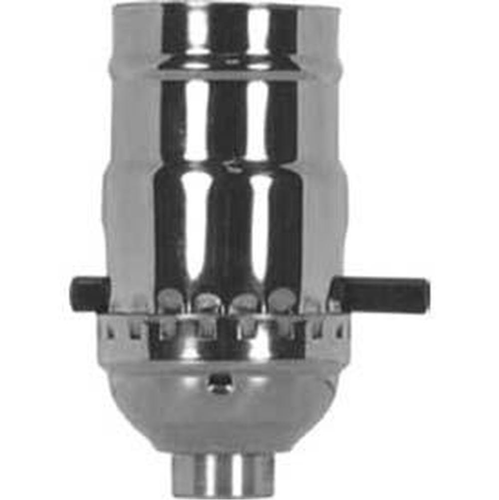 Satco Polished Nickel Finish Stamped Brass Push Thru Socket 1/8 Cap